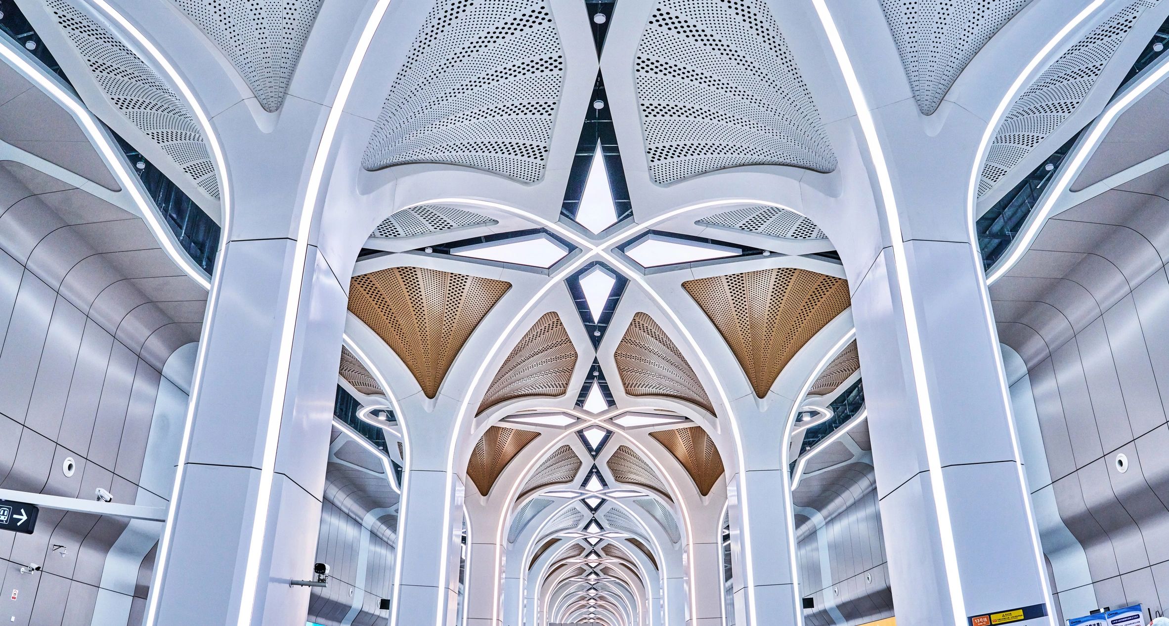 Acoustic tile ceiling installed in a commercial interior